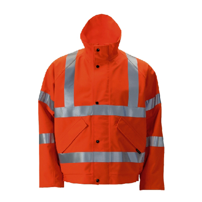 Polyester orange reflective safety jacket